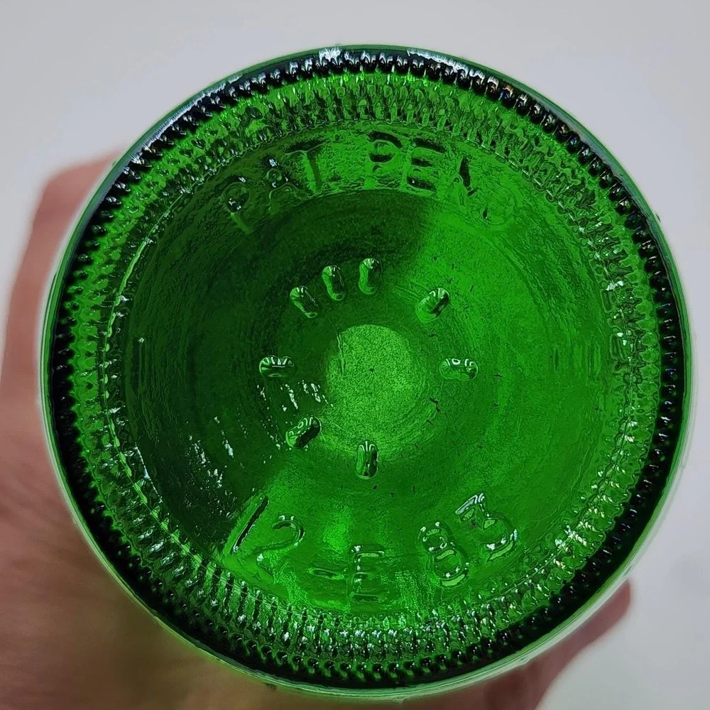 Vintage 1983 Mickey's Malt Liquor Green Glass Barrel Grenade Beer Bottle 12oz
